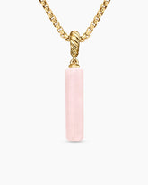 Barrel Amulet with Pink Opal and 18K Yellow Gold, 20mm